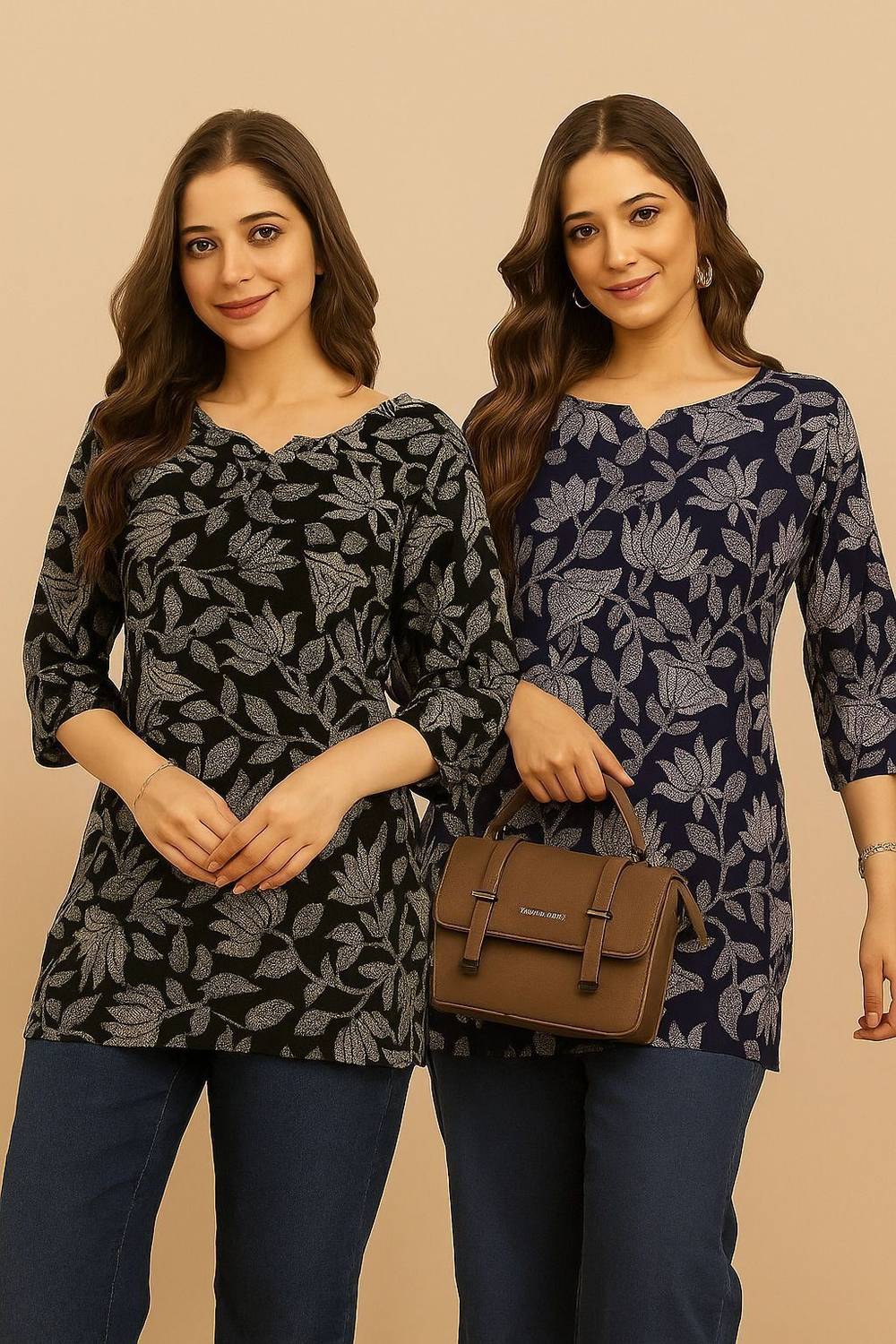 Adnika collection Women Printed Straight Kurta