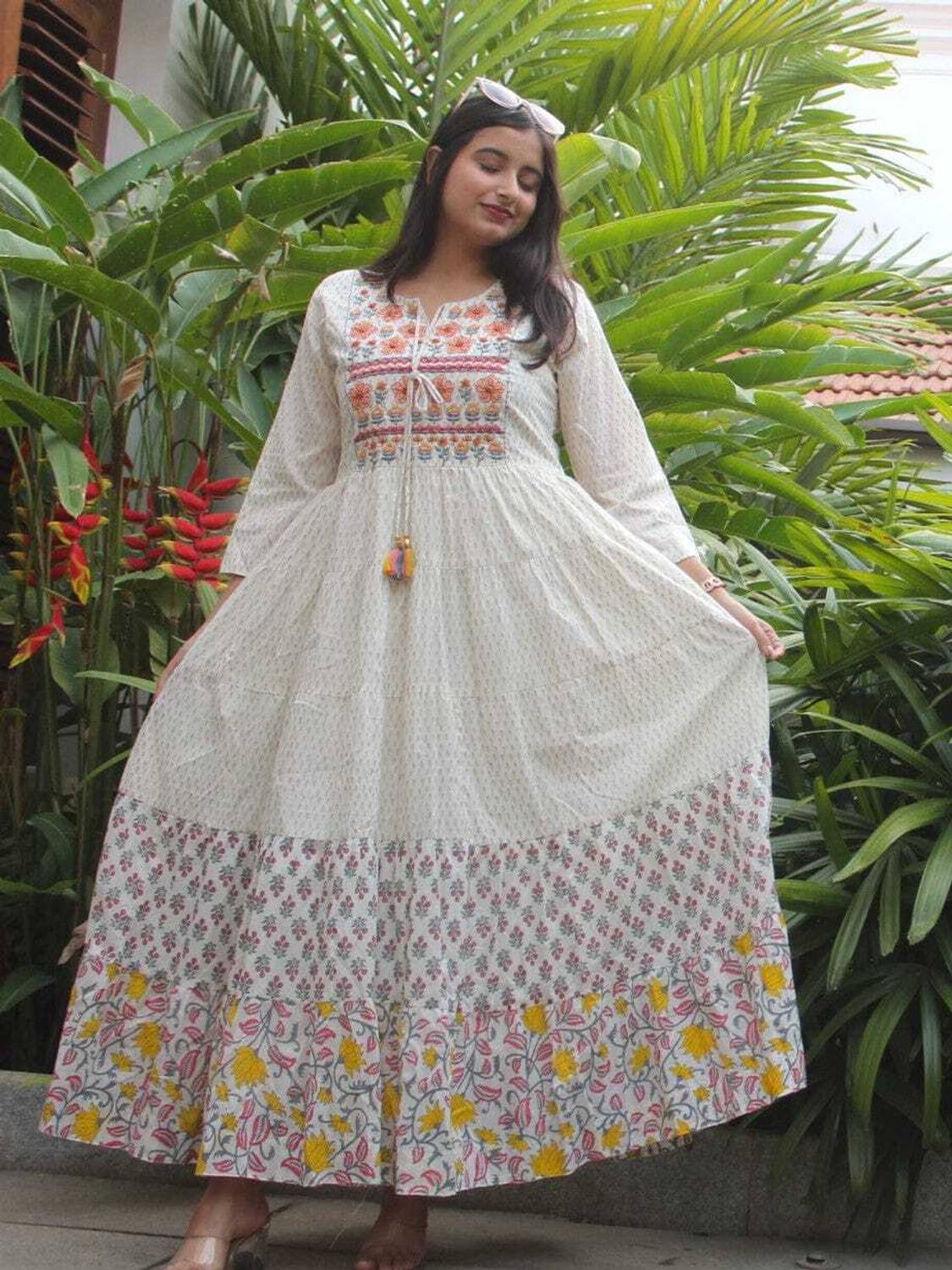 AF ASHA FABRICS Women Embroidered Viscose Rayon Anarkali Kurta (W