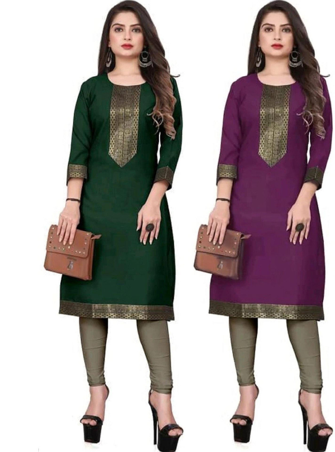 Image of AAI MOGAL Women Chikan Embroidery Straight Kurta