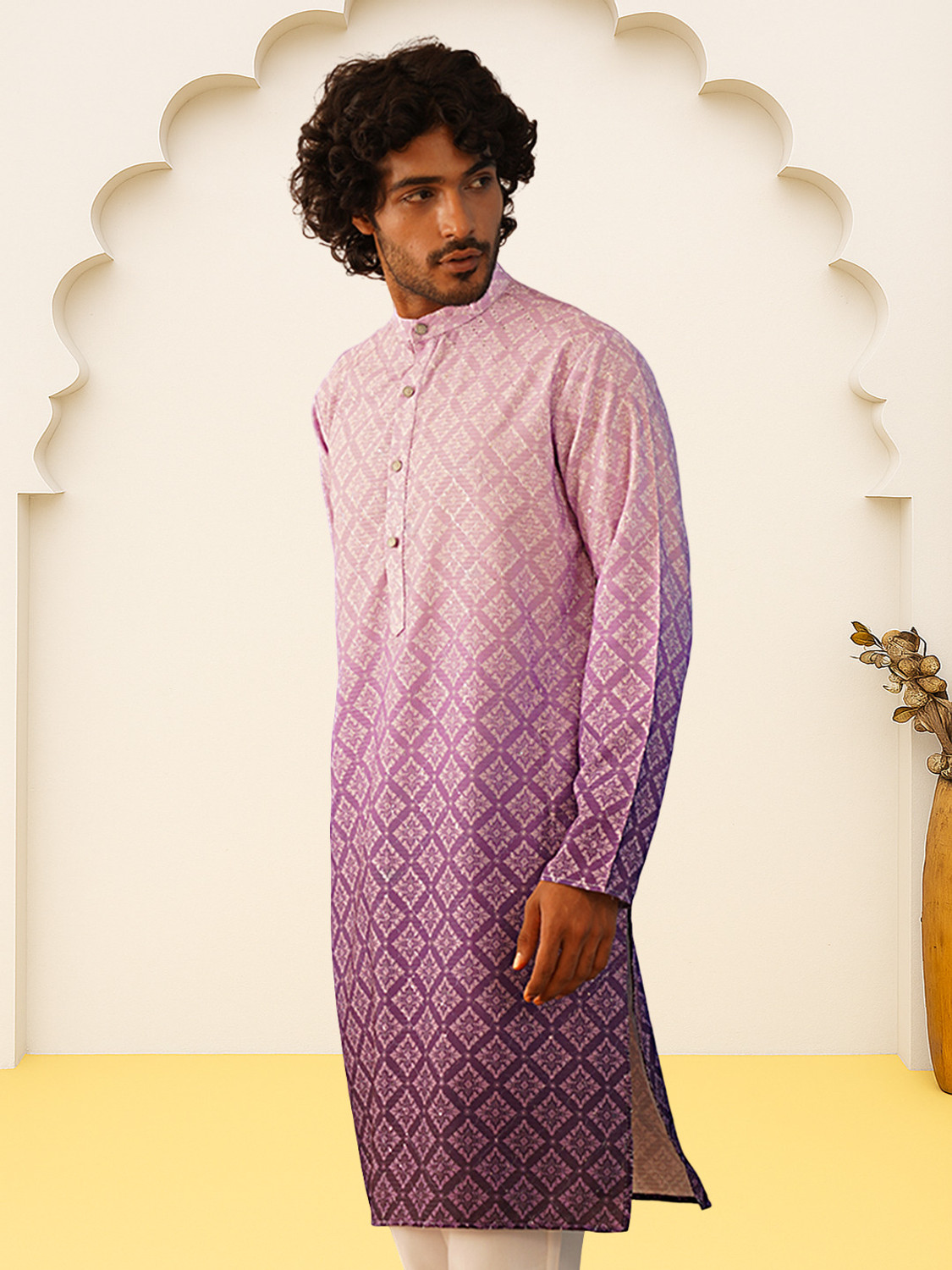 Image of Jompers Men Printed Straight Kurta