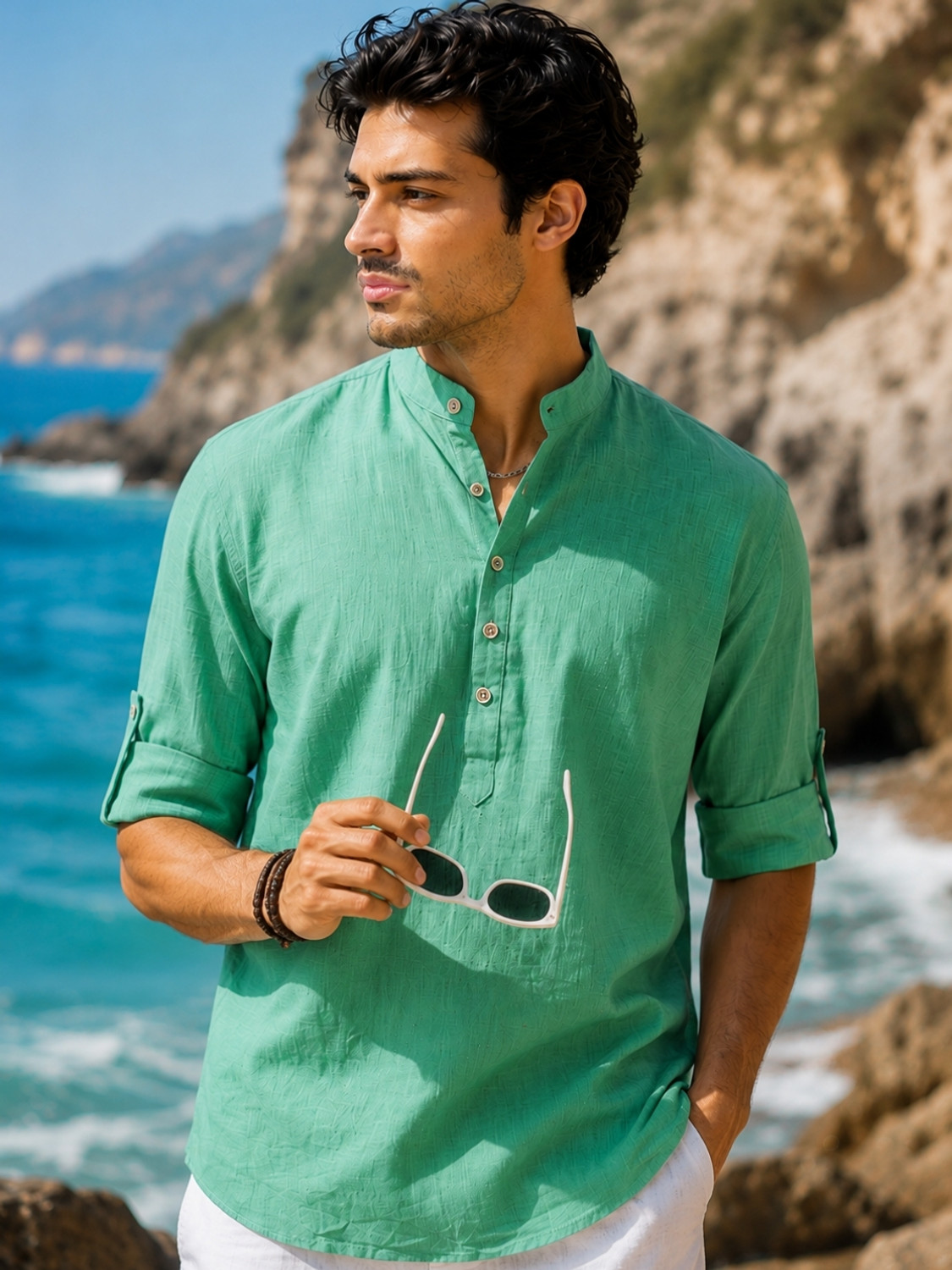 Majestic Man Men Self Design Straight Kurta
