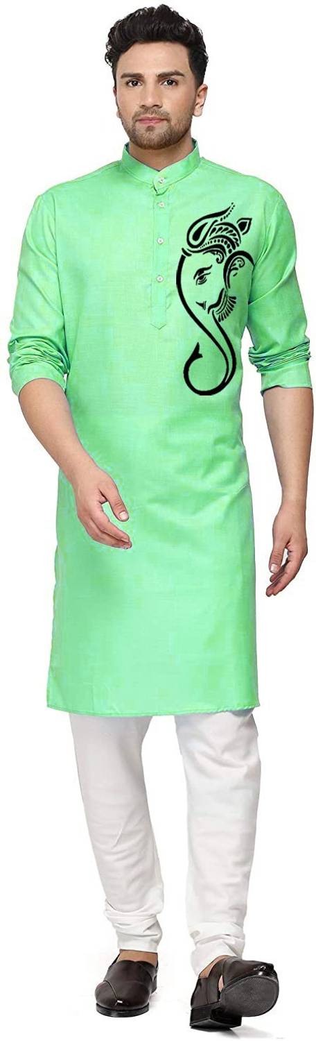 Arzu Fashion Men Printed Straight Kurta