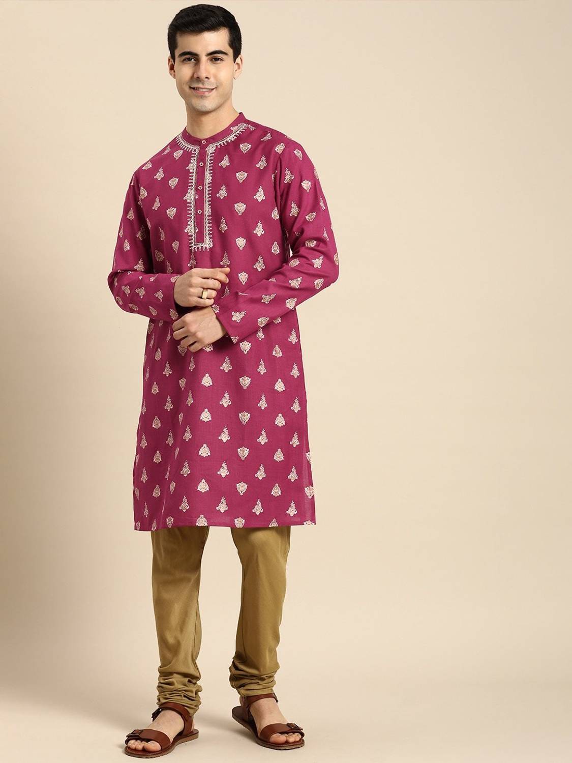 ANOUK Men Printed Straight Kurta