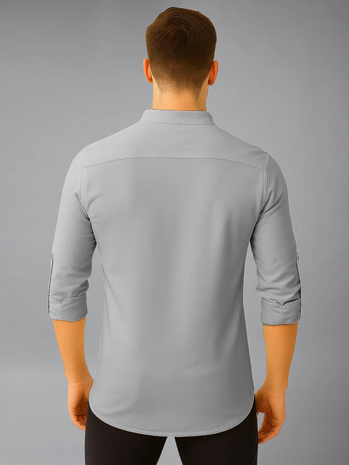 UNIFAV Men Gray Straight Kurta - Image 2