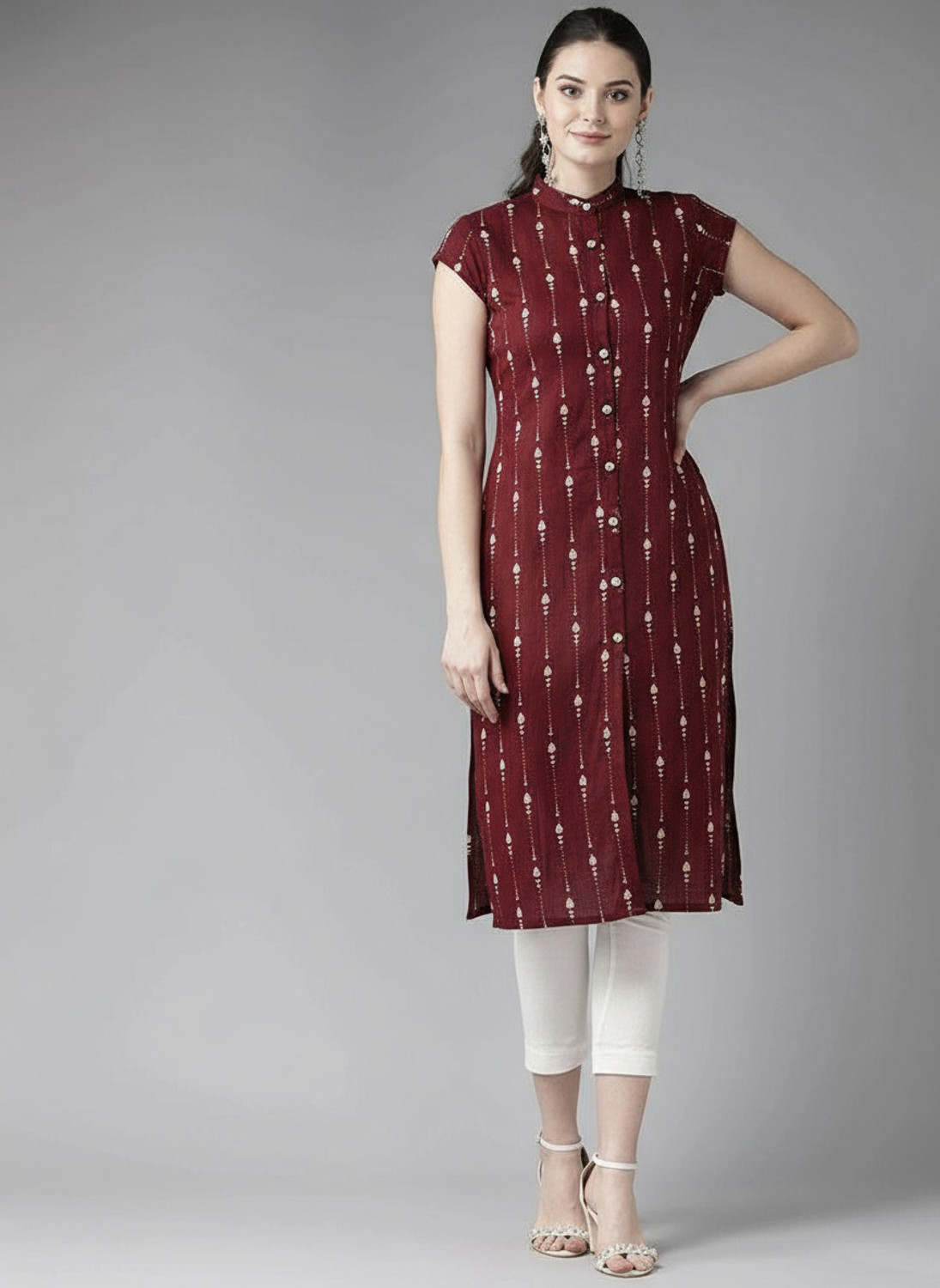 Image of Amudee Fashion Women Printed Straight Kurta
