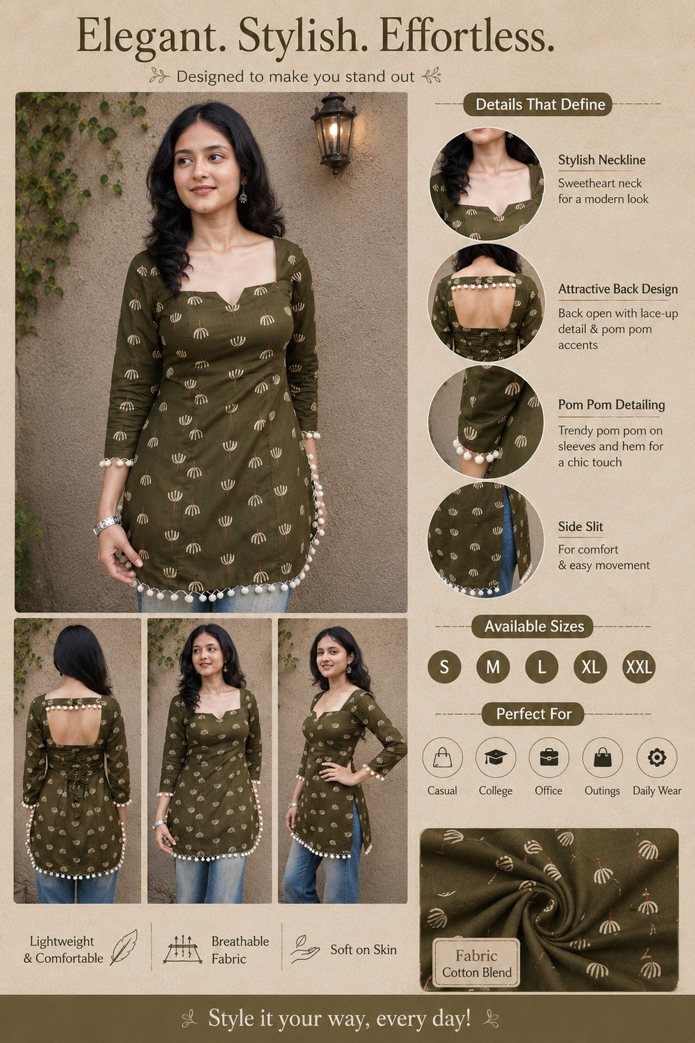 Image of ovarna Women Printed Straight Kurta