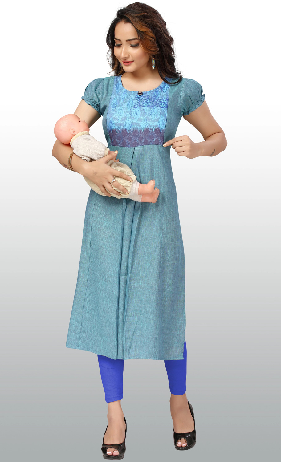 Image of CEE 18 Women Printed Straight Kurta