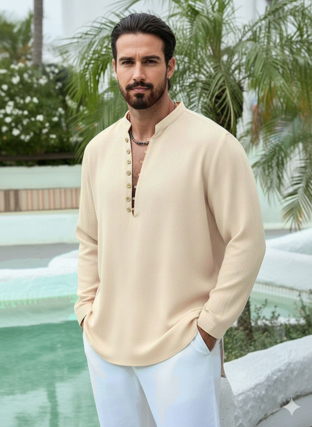Image of DIMMY Men Solid A-line Kurta