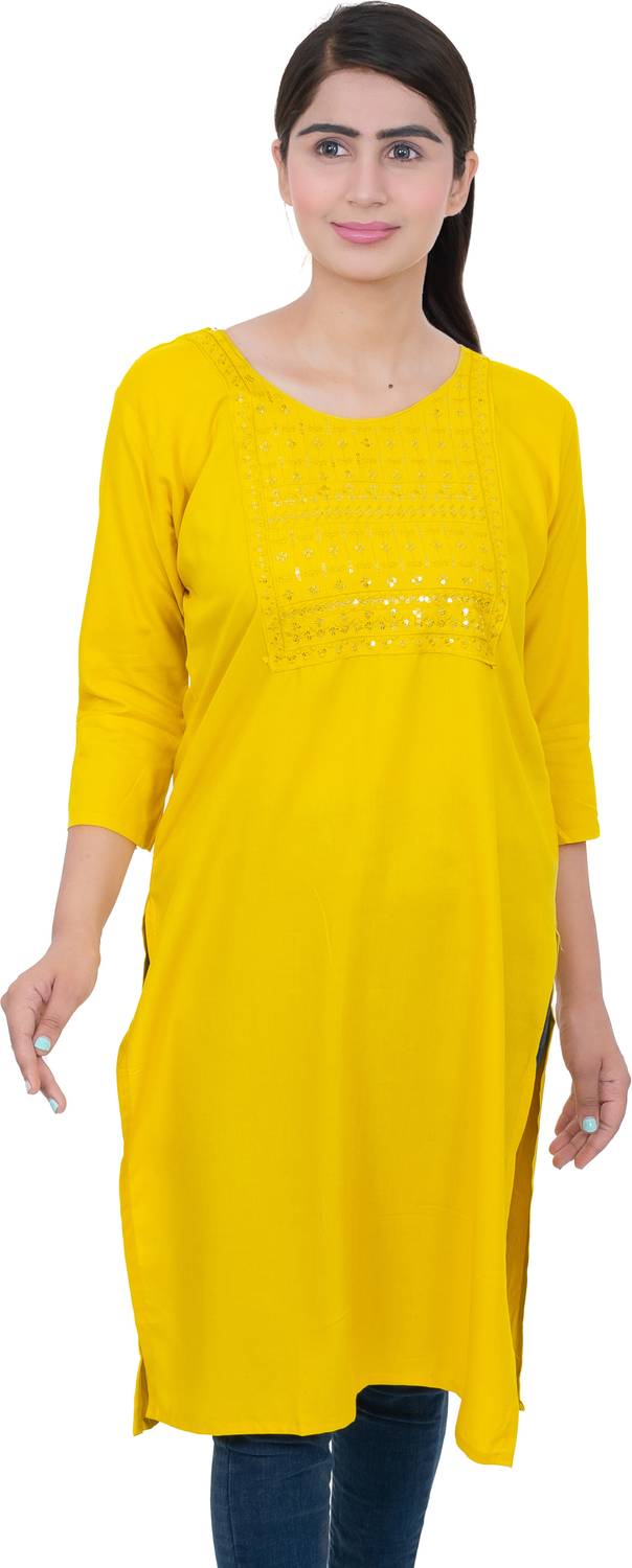 AGANTUK Women Embroidered Straight Kurta