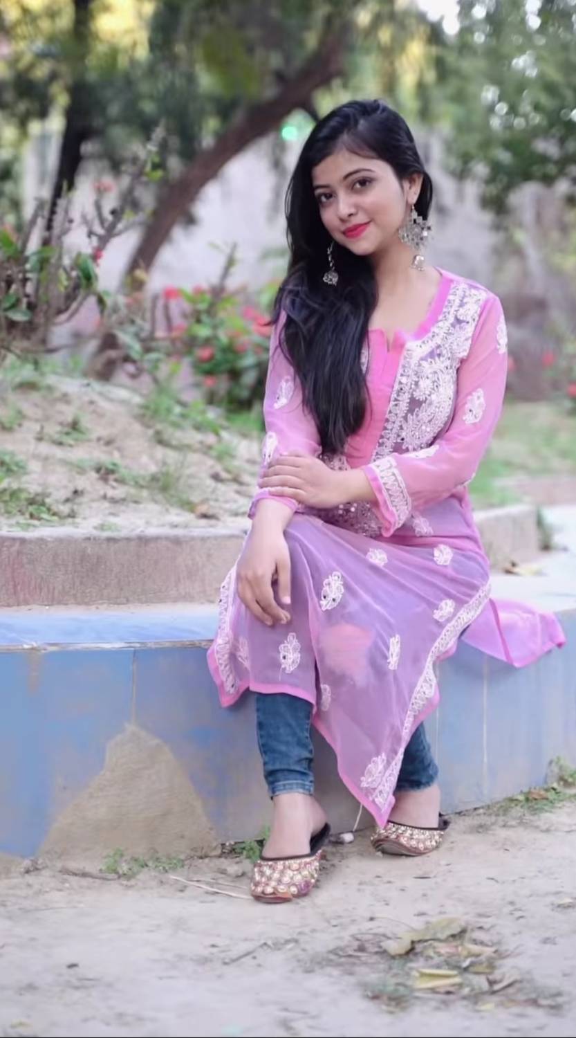 Riya Chikankari Women Chikan Embroidery Straight Kurta