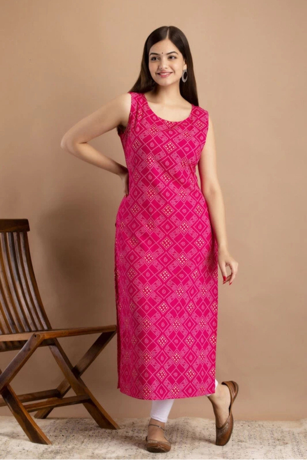 Image of A C KANANI Women Printed Straight Kurta
