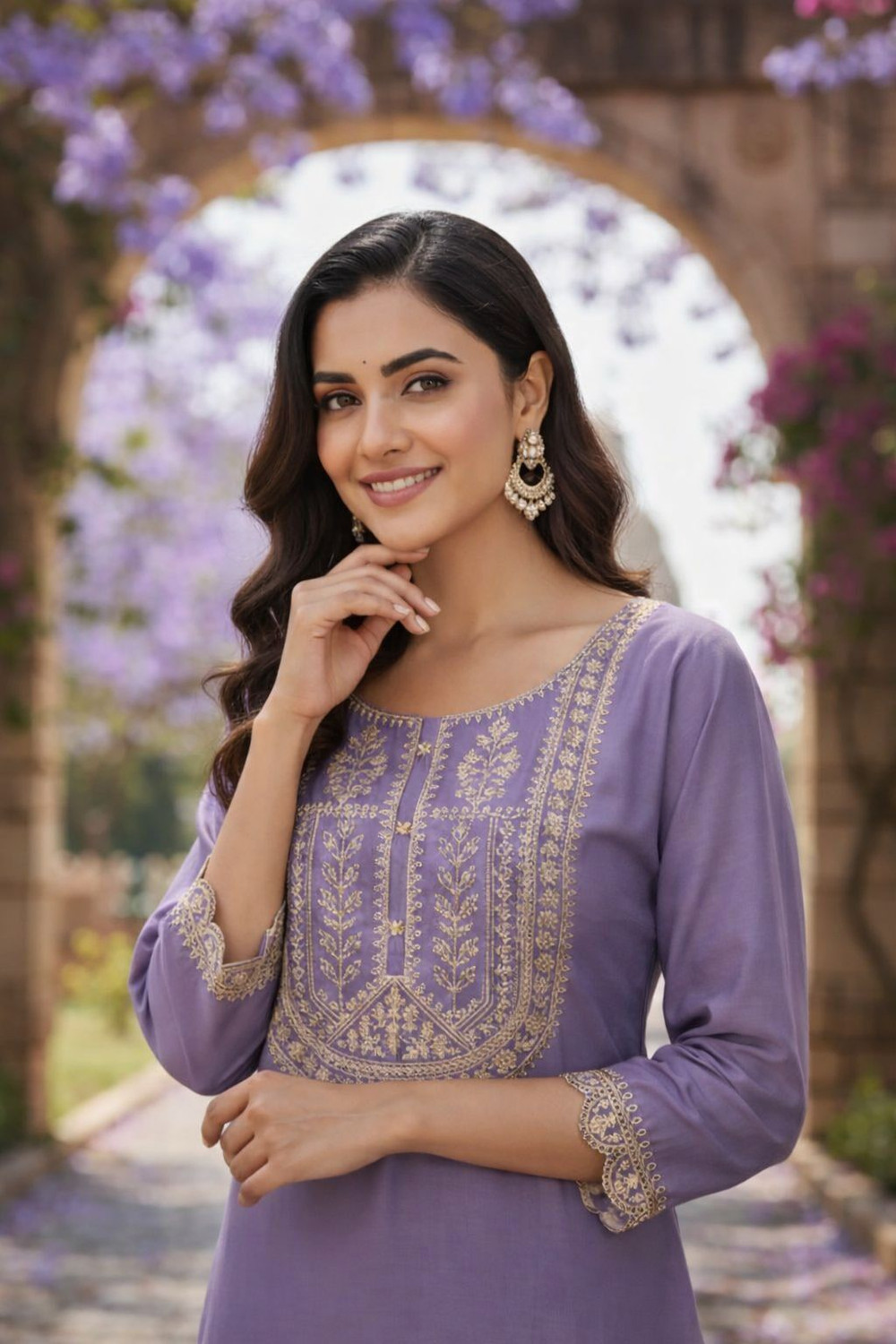 Image of KurtiByHarshita Women Embroidered A-line Kurta