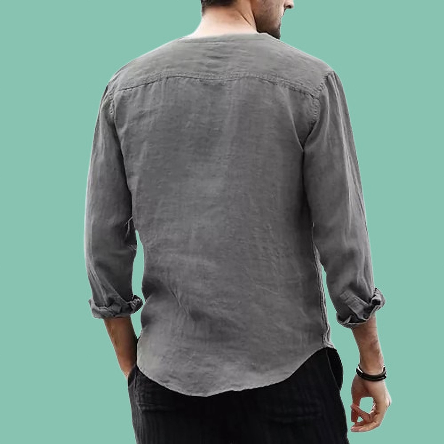 Image of GAINELL Men Solid Straight Kurta