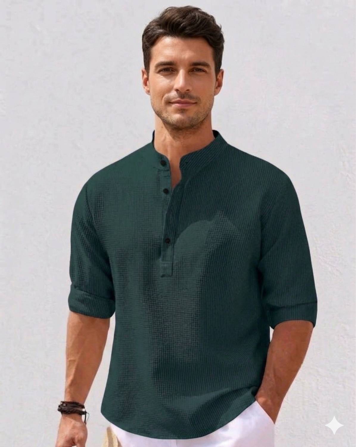 STARVY Men Self Design Straight Kurta