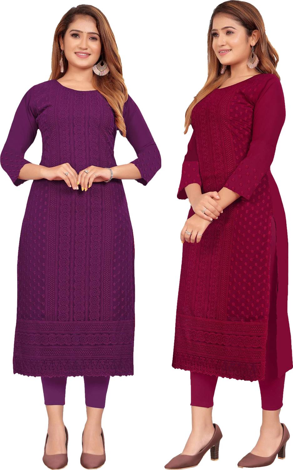 KAYRAAH Women Self Design Straight Kurta