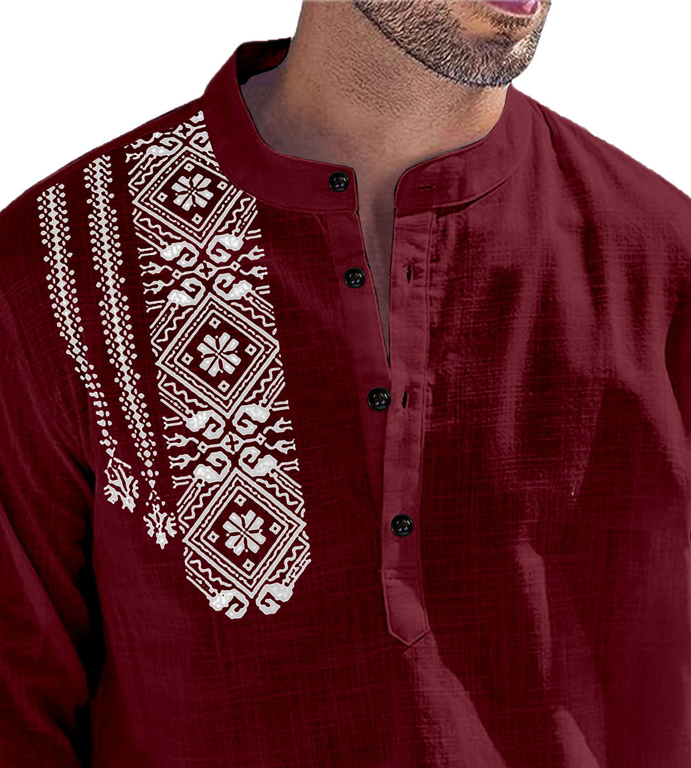 Image of Cromtack Men Printed Straight Kurta