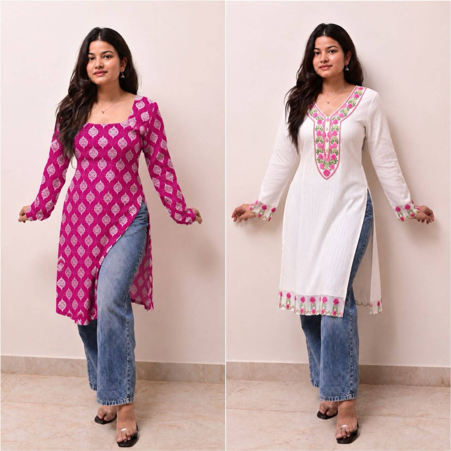 AD Textiles Women Printed Straight Kurta