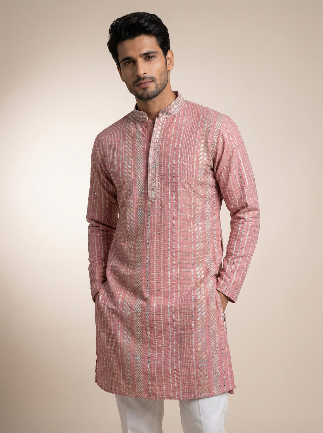 Image of DHASU TRENDZ Men Viscose Rayon Kurta Pant Set
