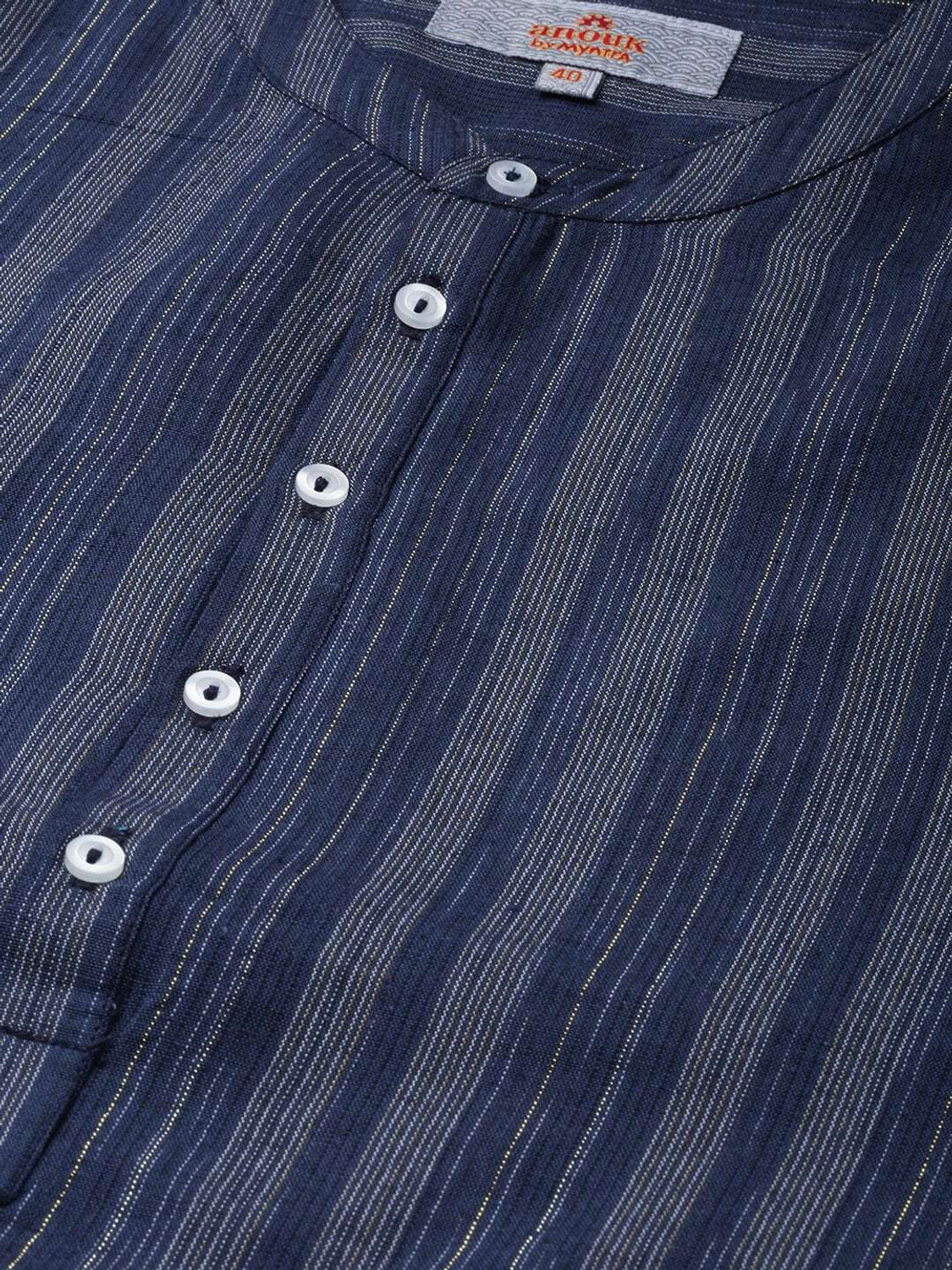Image of ANOUK Men Striped Straight Kurta