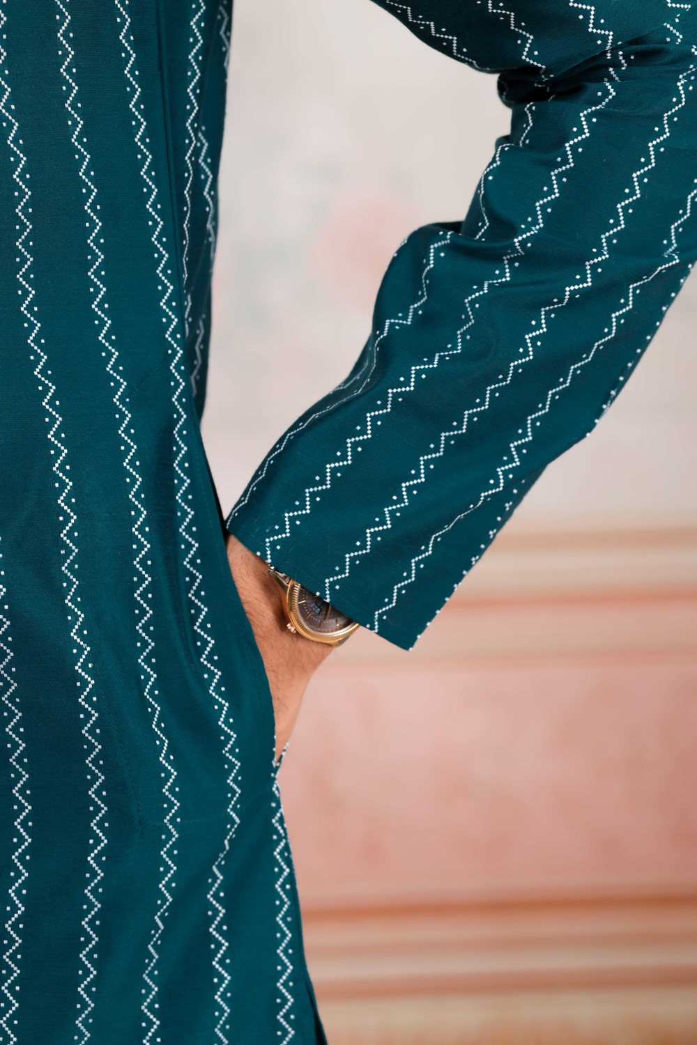 Image of Koshin Men Striped Straight Kurta