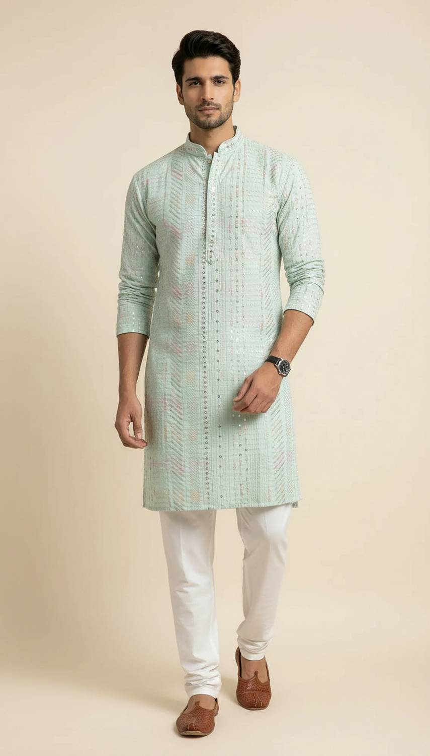DHASU TRENDZ Men Embroidered Straight Kurta - Image 5