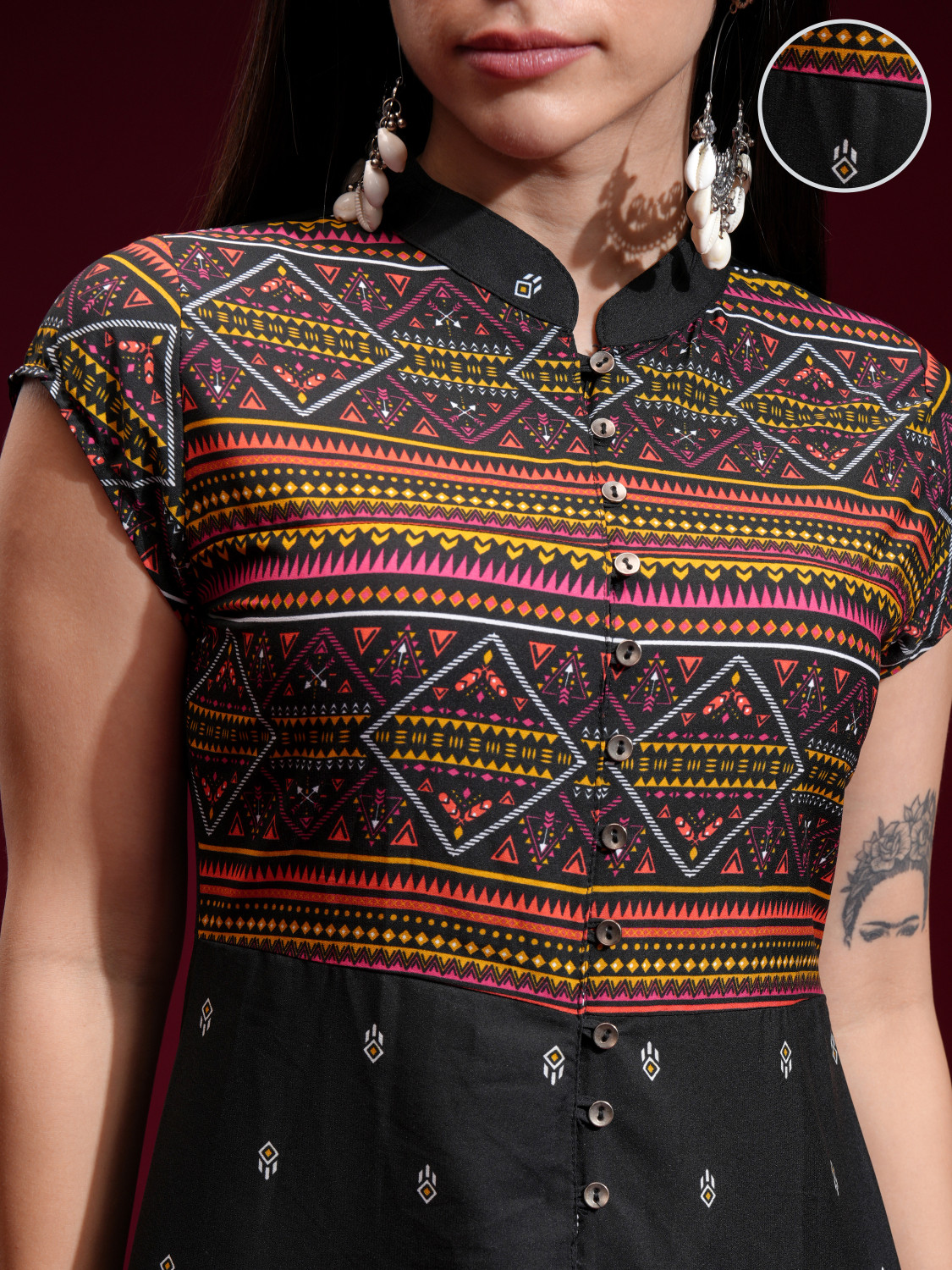 Image of Vishudh Women Printed A-line Kurta
