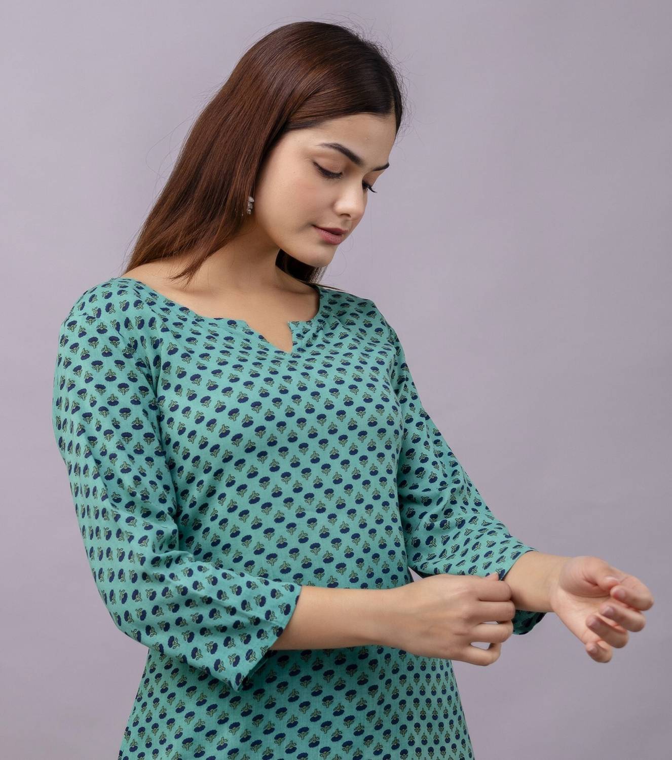 Mialo fashion Women Printed Viscose Rayon Straight Kurta (Green)