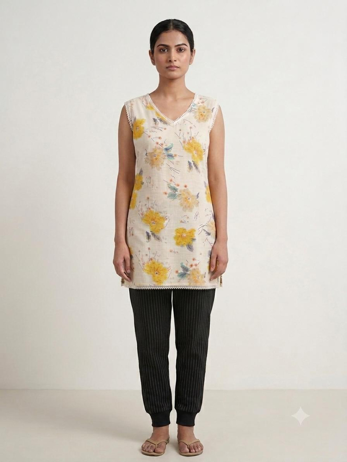 Image of KIYORA ENTERPRISES Women Floral Print Straight Kurta