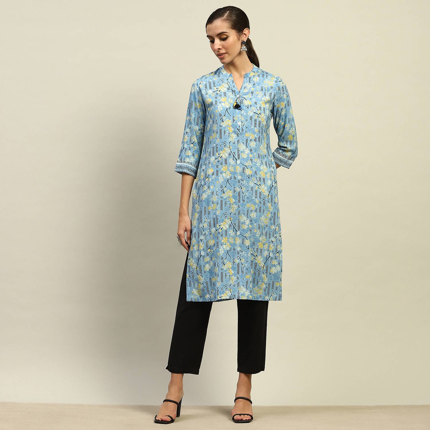 BIBA Women Printed Straight Kurta