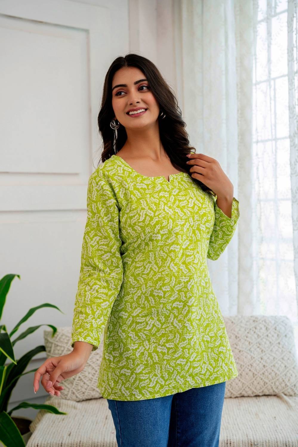 Chafi Collection Women Floral Print A-line Kurta