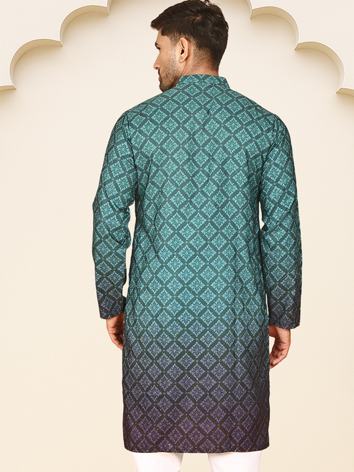 Image of Jompers Men Printed Straight Kurta
