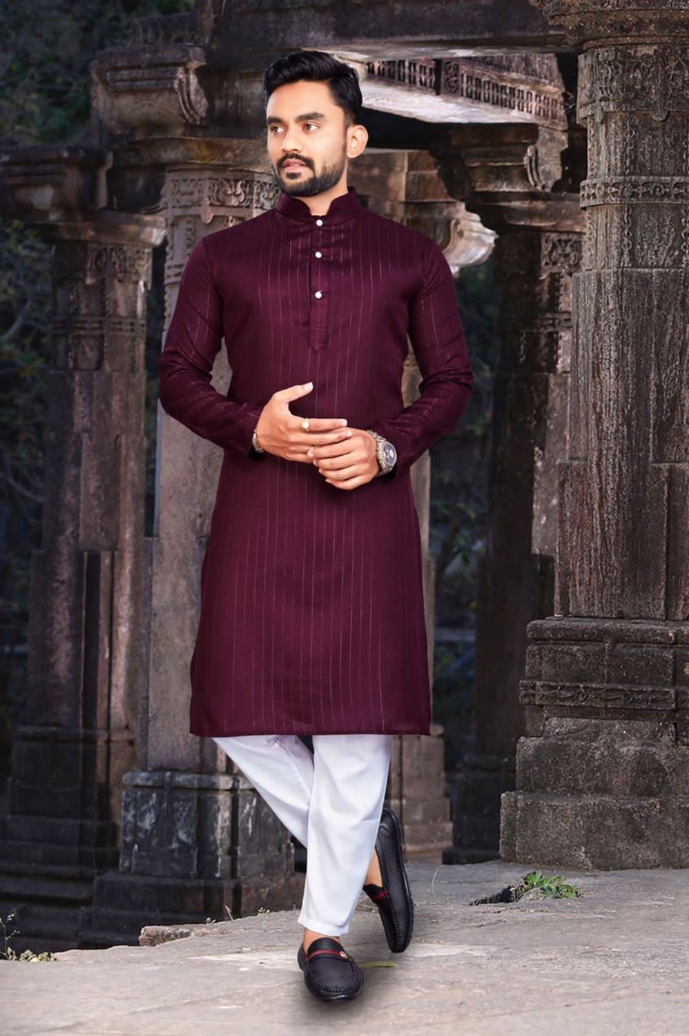 RAJWADI FASHION Men Striped Straight Kurta - Buy RAJWADI FASHION Men  Striped Straight Kurta Online at Best Prices in India | Flipkart.com