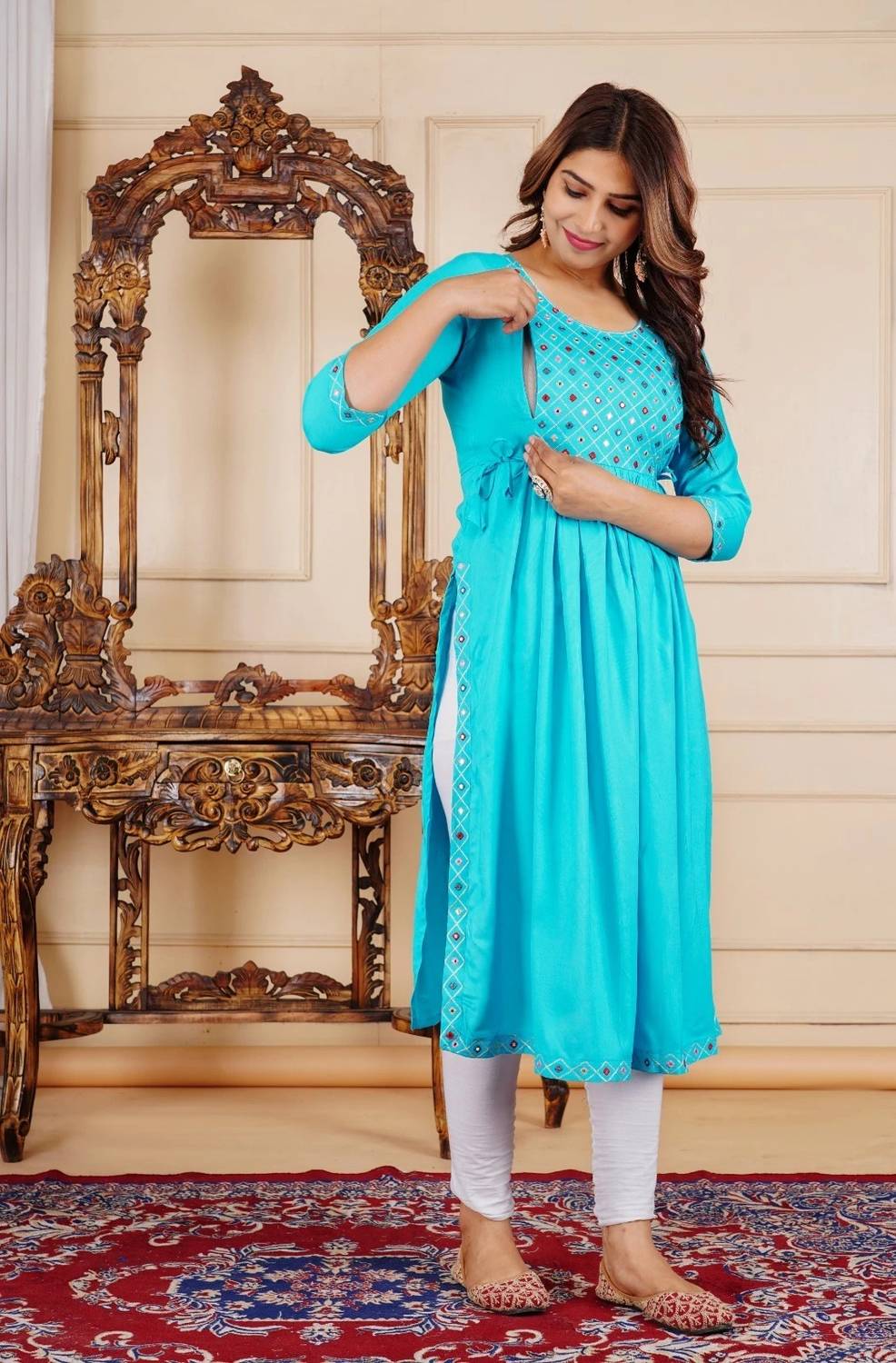 Tropwear Women Embroidered Anarkali Kurta