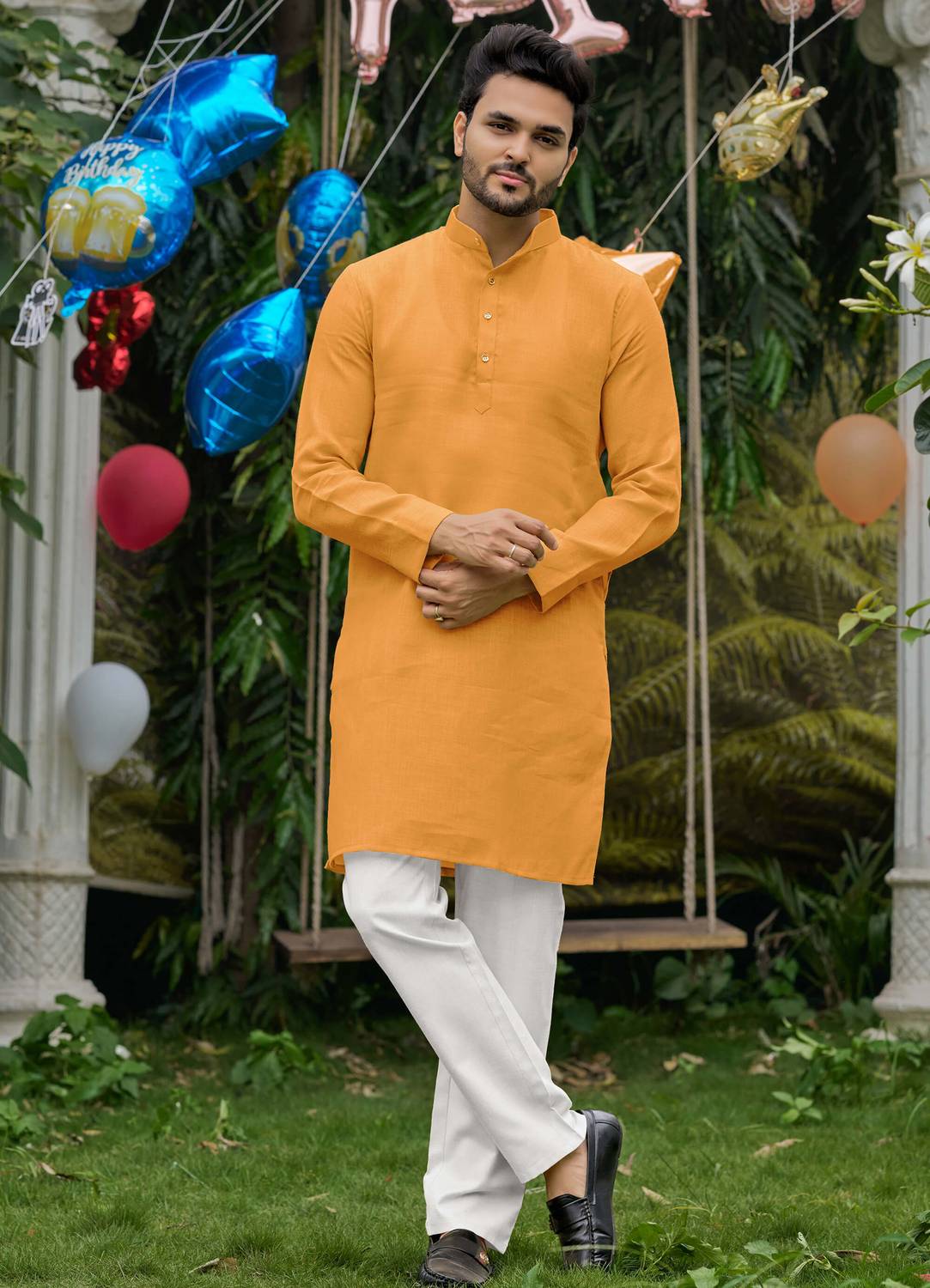 archittam Men Solid Straight Kurta