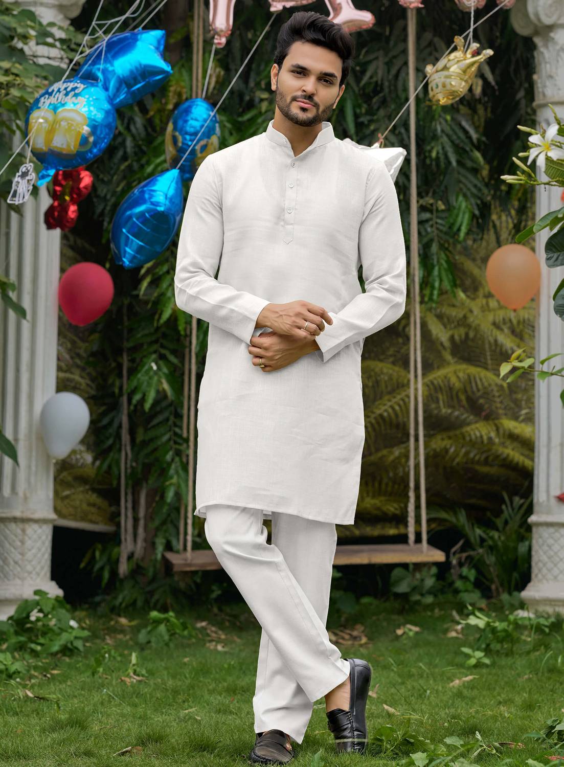 archittam Men Solid Straight Kurta