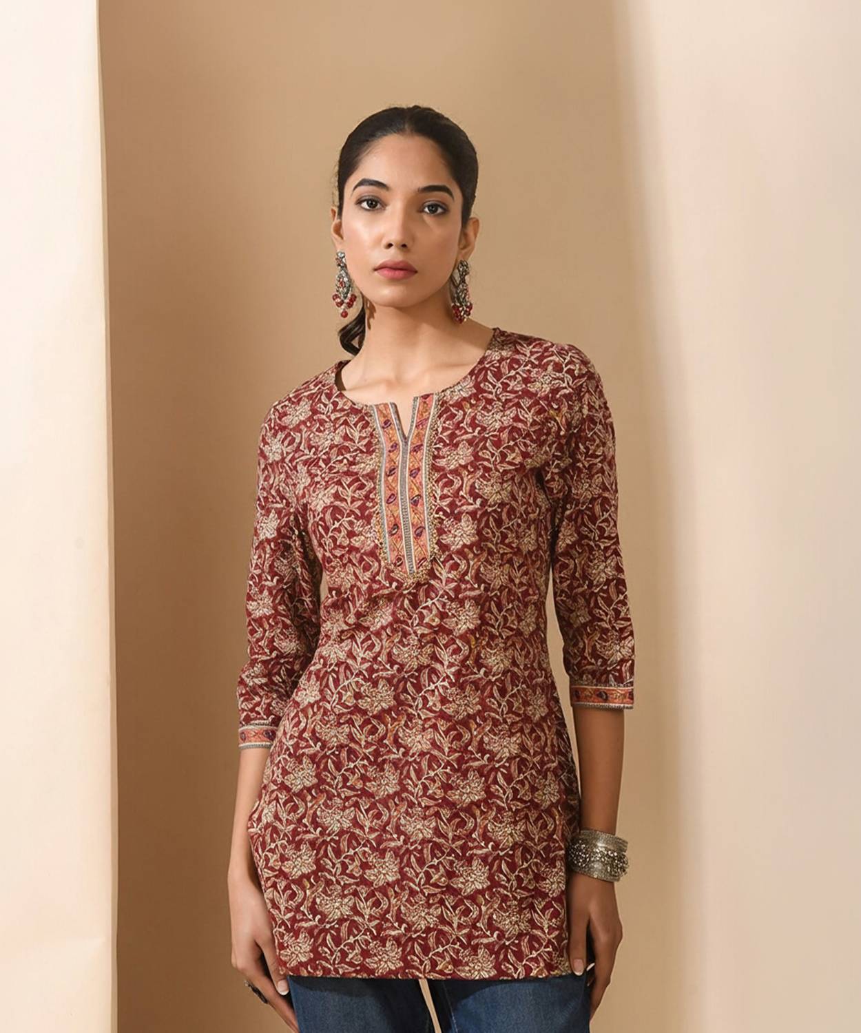 JSIMAR Women Printed Viscose Rayon Straight Kurta (Multicolor)