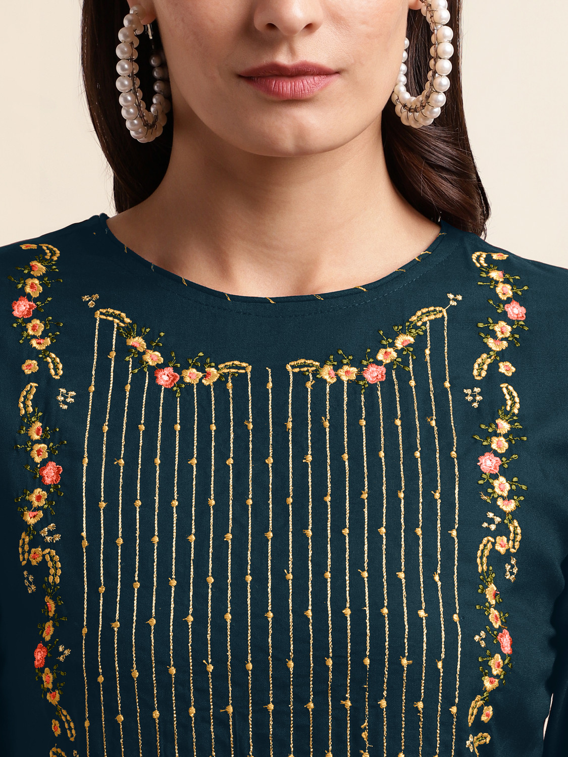 Image of MIRCHI FASHION Women Embroidered Straight Kurta