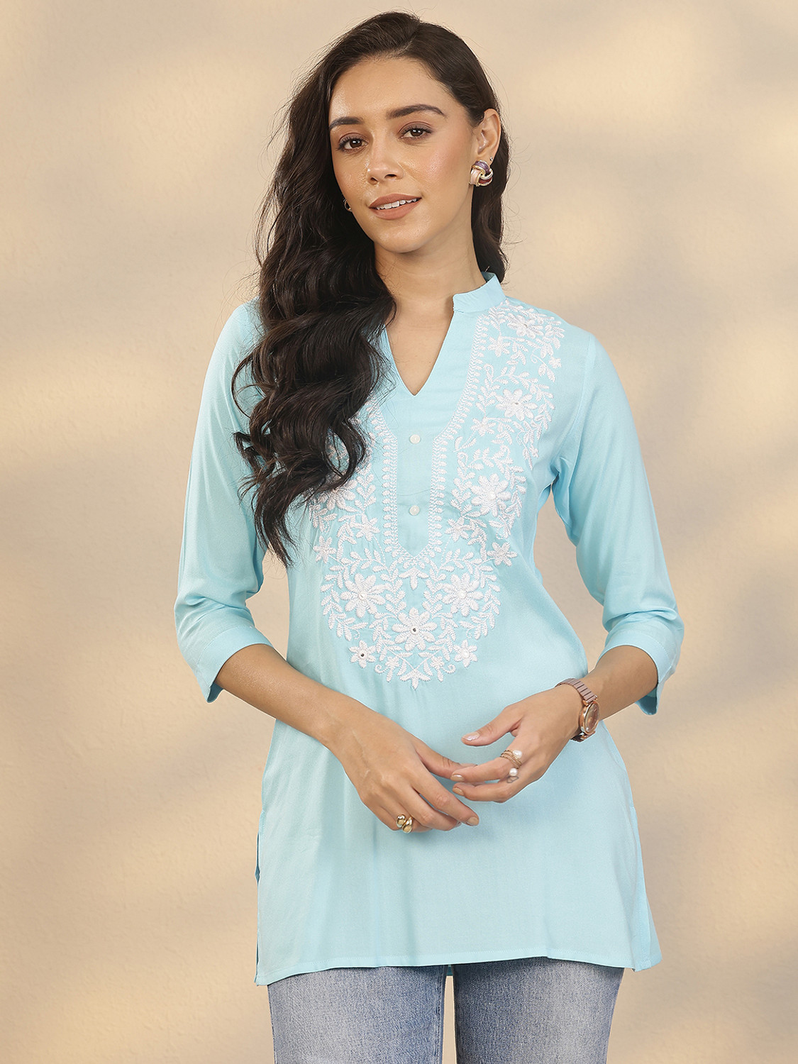 Image of LIBAS Women Embroidered Straight Kurta
