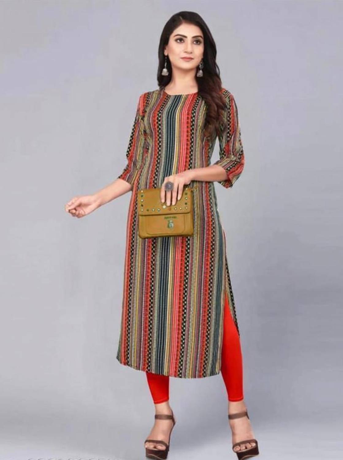AK Fashion Women Striped A-line Kurta