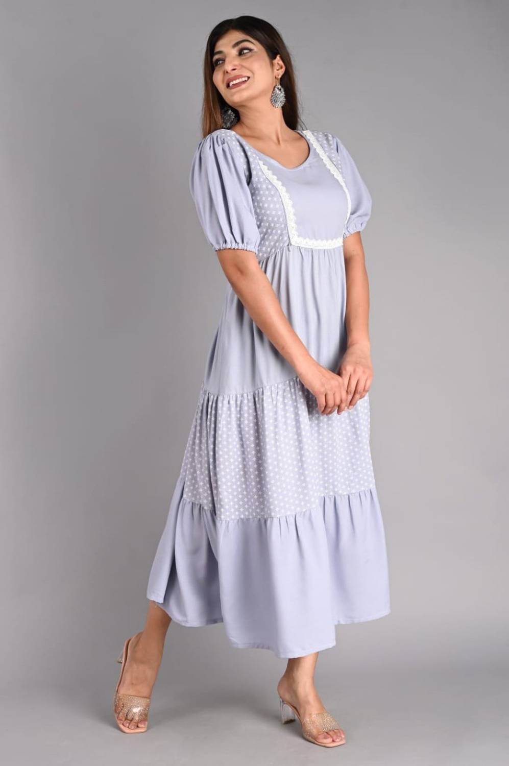 Sheffali Creation Women Self Design Viscose Rayon Flared Kurta (B