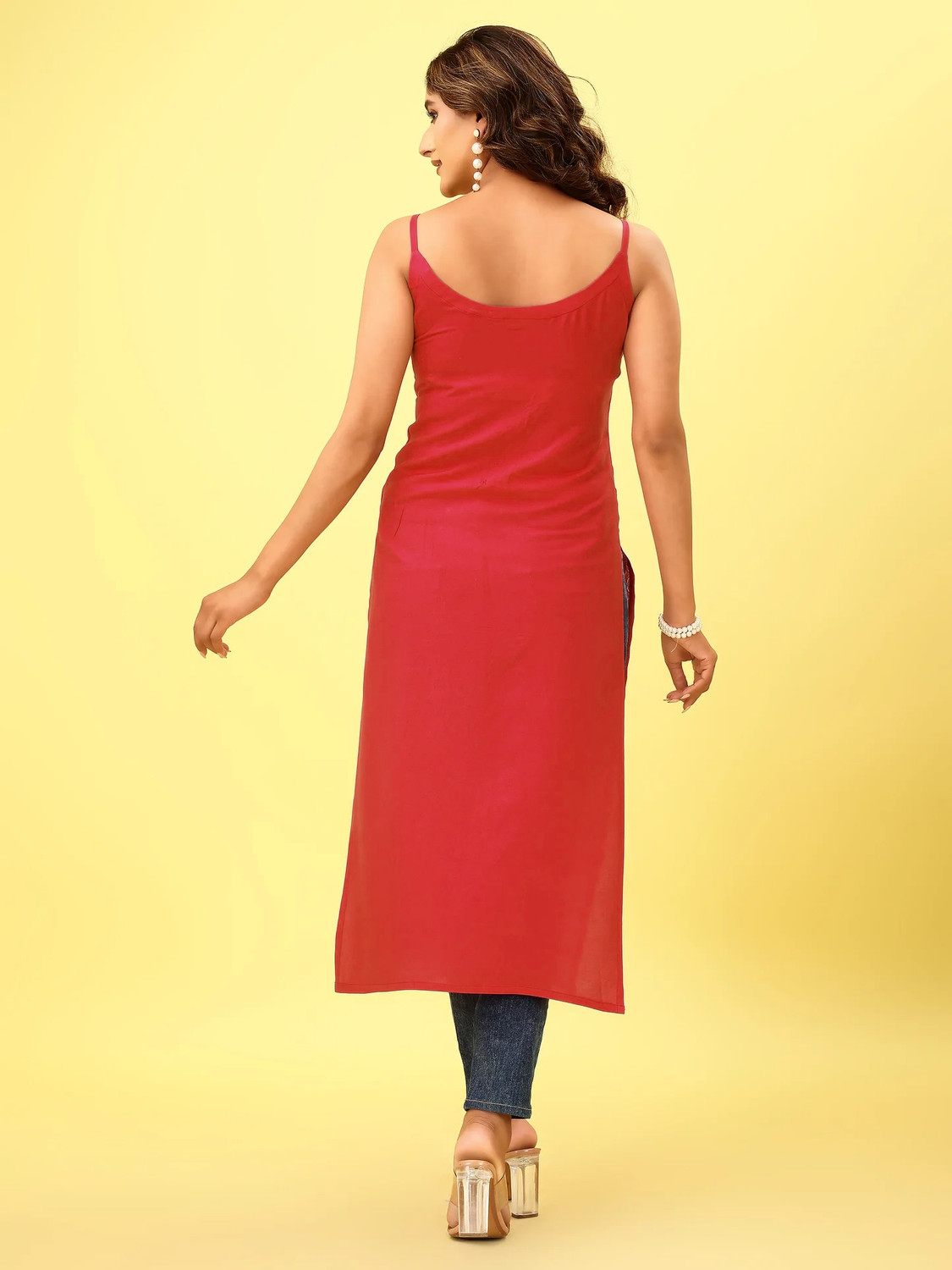 Image of anushansa Women Embroidered Straight Kurta