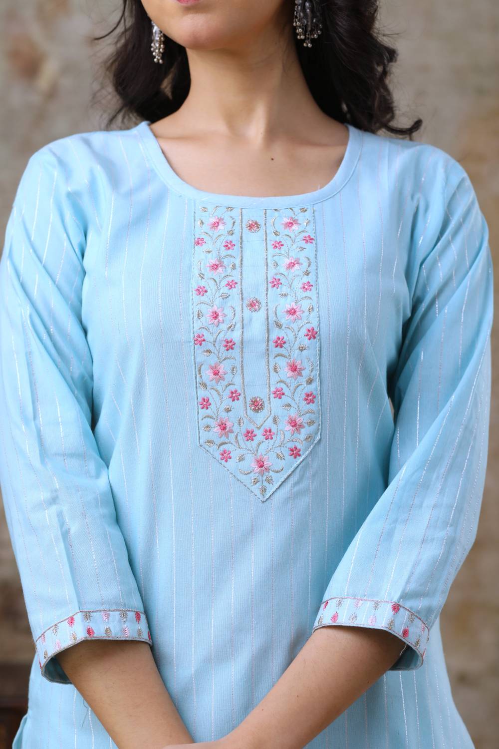 AUZAAI COLLECTION Women Patchwork Straight Kurta