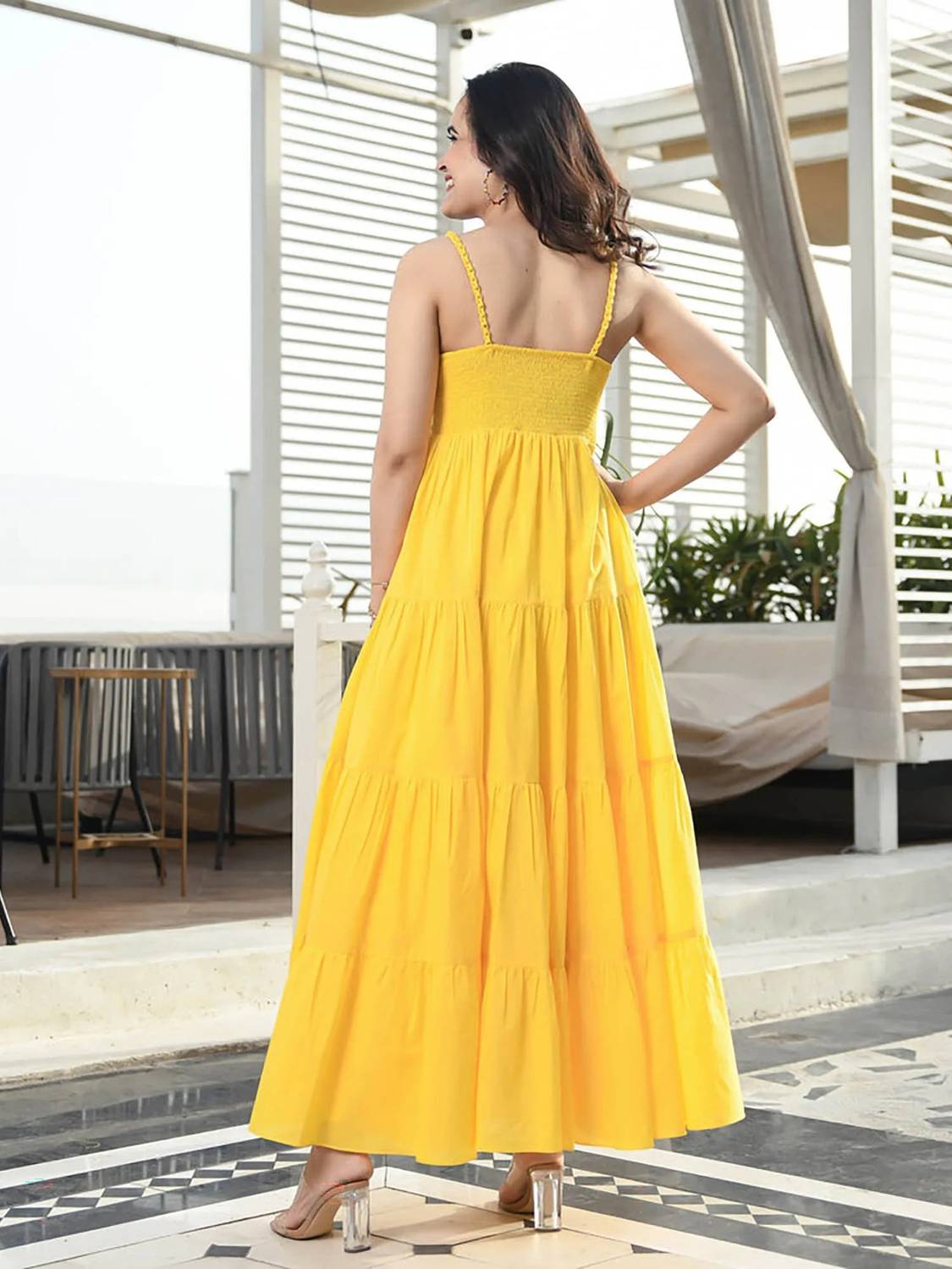 Jollity Women Yellow Solid Anarkali Kurta - Image 5