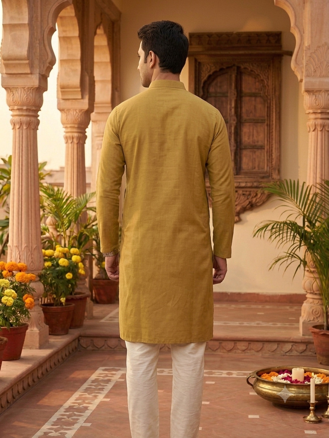 Image of SOUNIK FASHION SDS Men Solid Straight Kurta