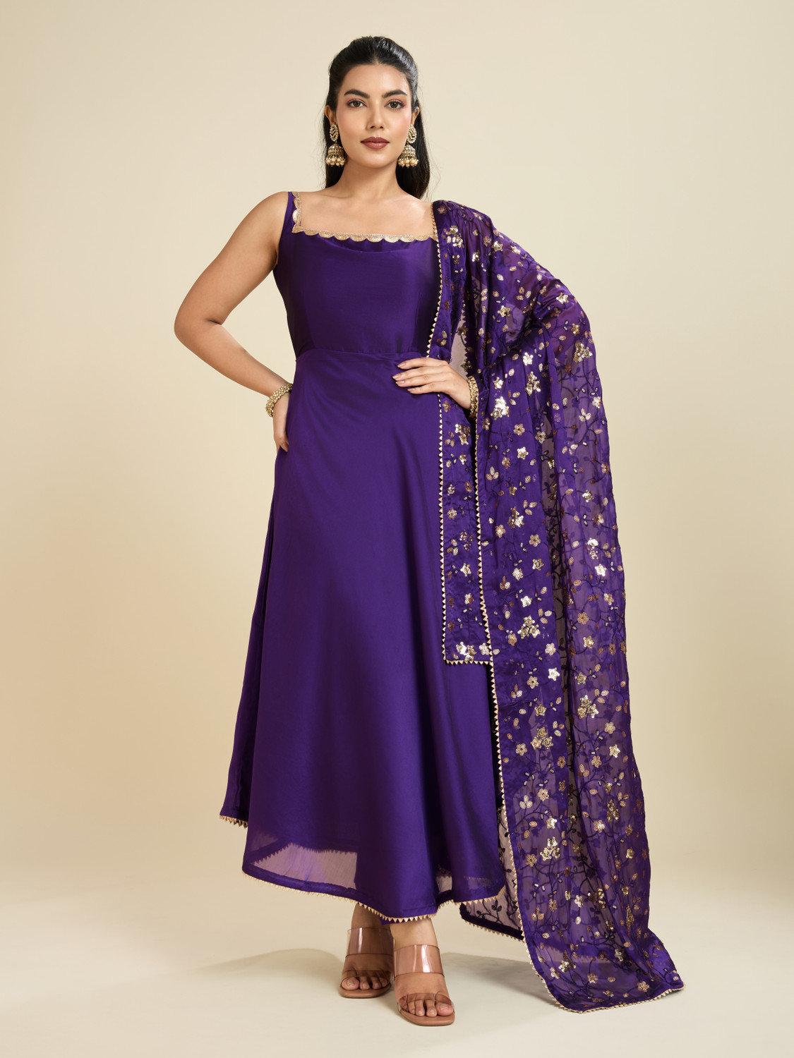 Image of UFB Women Solid Flared Kurta