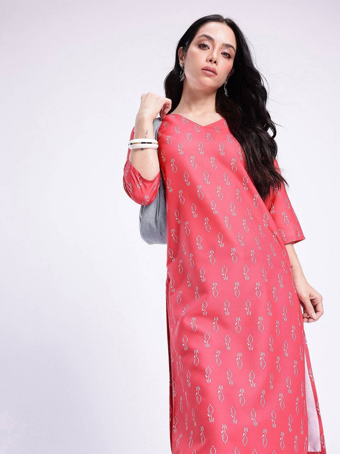 Anouk Rustic Women Floral Print Straight Kurta