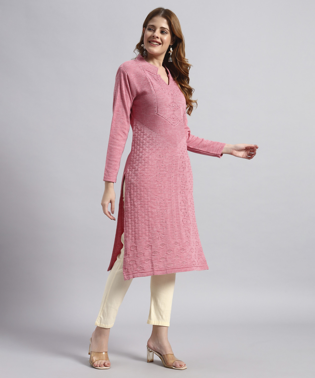 Image of Brayles Women Self Design Straight Kurta