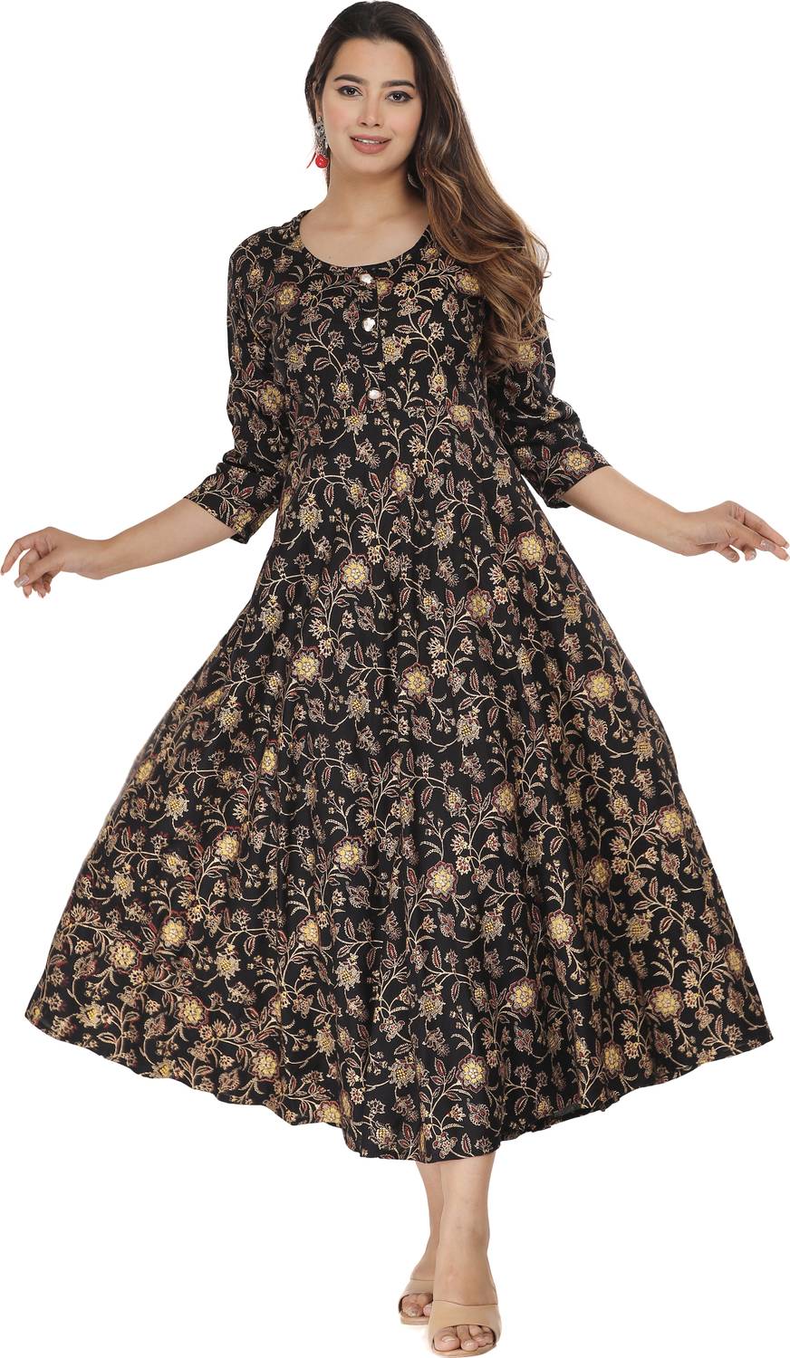 ANNEIV Women Printed Anarkali Kurta