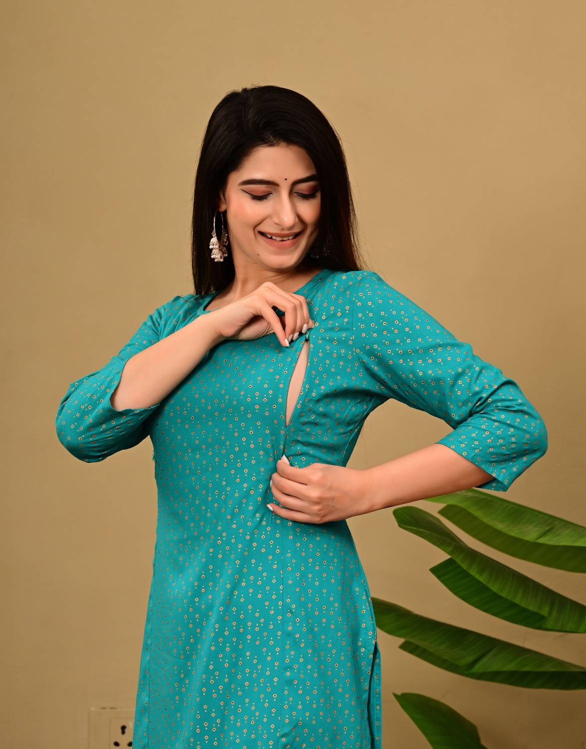 Radhe Fashion Women Printed Viscose Rayon Straight Kurta (Dark Bl
