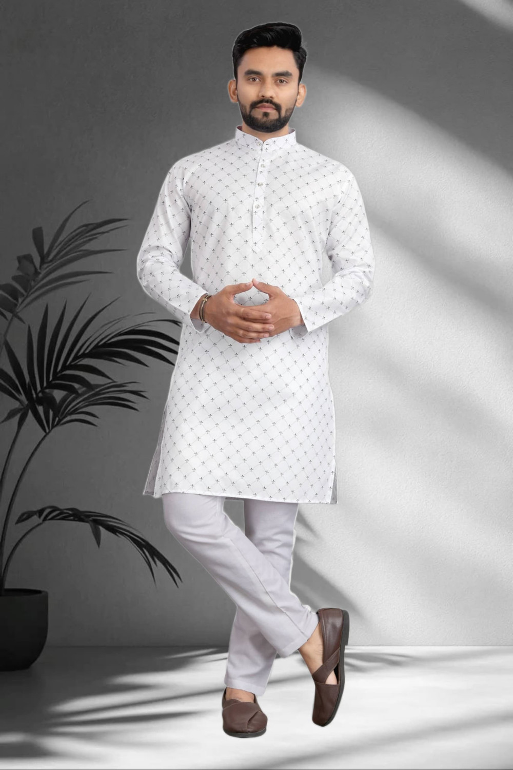 Image of GalaxyZone Men Solid Straight Kurta